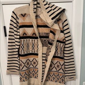 Hem & Thread Cream and Black Knit Cardigan